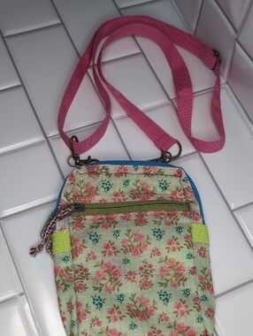 Natural Life Floral Phone Crossbody/BeltBag with Pink Strap New W/O Tags